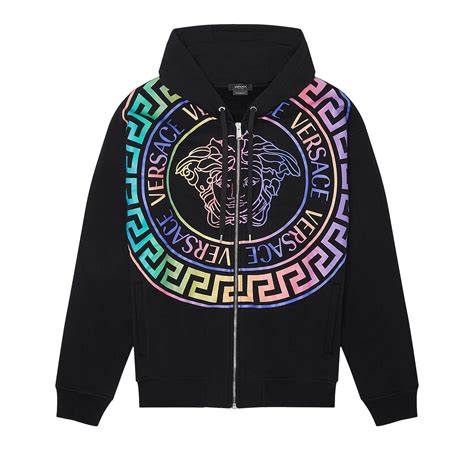 versace black hoodie sleeveless|Versace hoodie women.